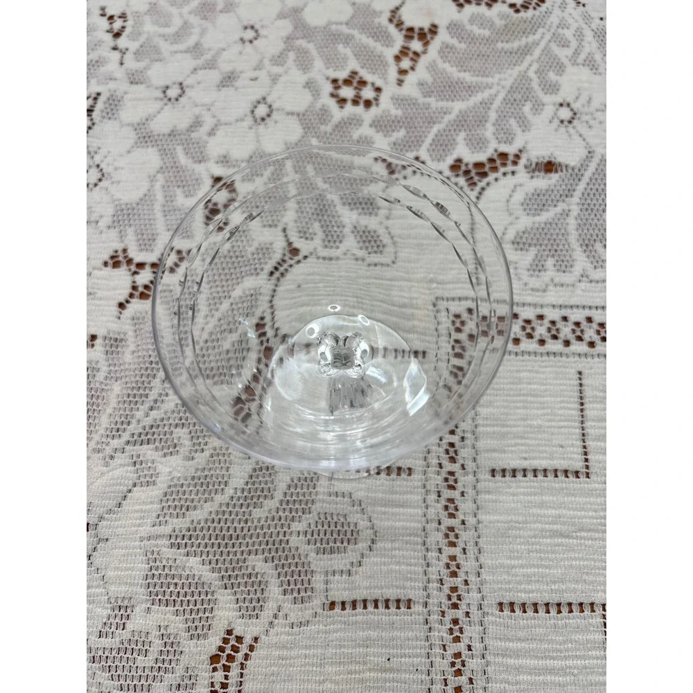 Vintage Fostoria Etched Crystal Champagne Coupe Cocktail Glass Stemware Clear